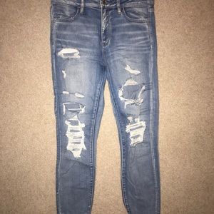 Light Wash Distressed Skinny Jeans